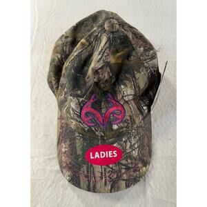 REALTREE PINK ANTLER LOGO hat camouflage adjustable cap w/ pink logo NWT new